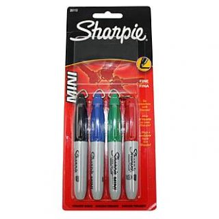 Sharpie Permanent Fine Tip Mini Markers 4 Pack   Office Supplies