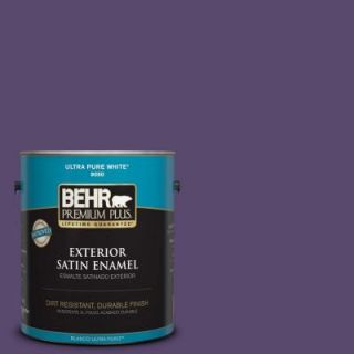 BEHR Premium Plus 1 gal. #P570 7 Proper Purple Satin Enamel Exterior Paint 934001