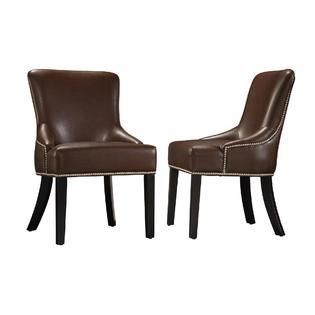 Oxford Creek  Casa Nail head Dining Chairs in Brown (Set of 2)