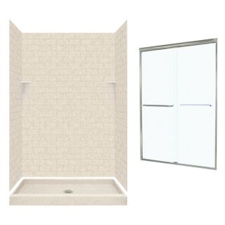 Swanstone Tahiti Desert Solid Surface Wall and Floor 5 Piece Alcove Shower Kit (Common: 48 in x 32 in; Actual: 72.5 in x 48 in x 32 in)
