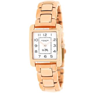 Coach Womens 14502024 Page Rectangle Rose Gold tone Stainless Steel
