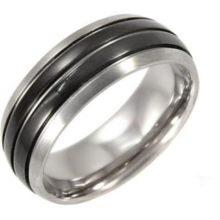 Men's Ring in Black and Gray Titanium