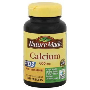Nature Made Calcium, 600 mg, With Vitamin D, Tablets, 120 tablets
