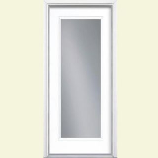 Masonite 32 in. x 80 in. Full Lite Painted Smooth Fiberglass Prehung Front Door with Brickmold 26271