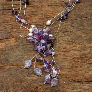 Amethyst and Pearl Fantasy Necklace (Thailand)   12029236