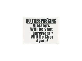 No Trespassing Porcelain Fridge Magnet
