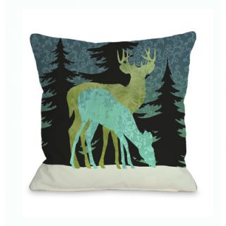 Silent Night Reindeer Throw Pillow by One Bella Casa
