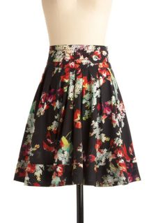 Stop to Say Hydrangea Skirt in Black  Mod Retro Vintage Skirts