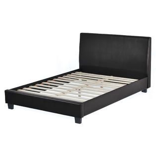 CorLiving San Diego Leatherette Upholstered Full/Double Bed in Black