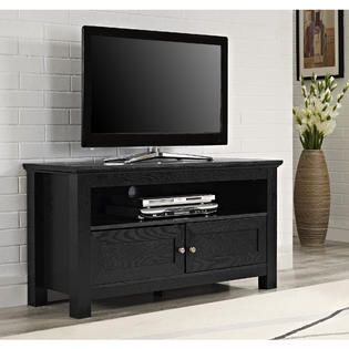 Walker Edison 44 in. Black Wood TV Stand