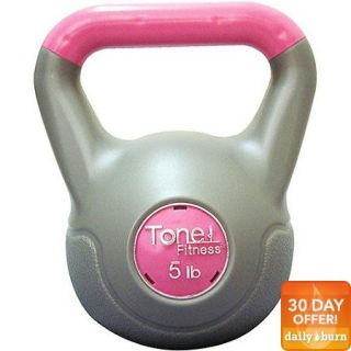 Tone Fitness 5 Pound Vinyl Coated Kettlebell, Cement Filled