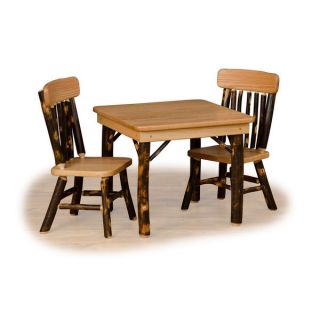 Rustic Hickroy & Oak Child Table Set  Amish Made USA   17734906