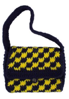 Vintage Navy and Yellow Crocheted Bag  Mod Retro Vintage Vintage Clothes