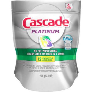 Cascade Platinum ActionPacs Dishwasher Detergent Lemon Burst (choose your size)