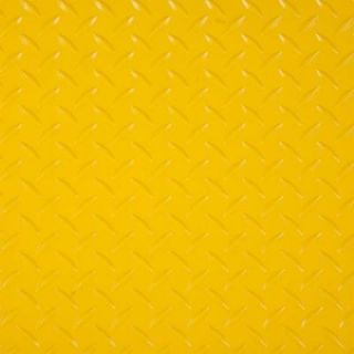 G Floor RaceDay 2 ft. x 2 ft. Yellow Peel and Stick Diamond Tread Polyvinyl Tile (40 sq. ft. / case) T95DT24EY10P3