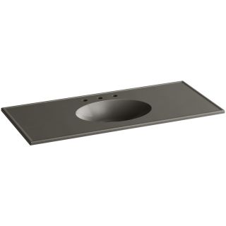 KOHLER Ceramic/Impressions Cashmere Impressions Vitreous China Integral Bathroom Vanity Top (Common: 49 in x 23 in; Actual: 49 in x 22.375 in)