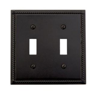 Amerelle Georgian 2 Toggle Wall Plate   Oil Rubbed Bronze 54TTORB