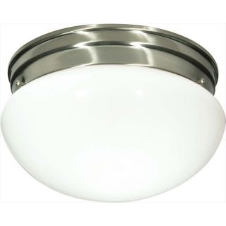 10 in W Brushed Nickel Ceiling Flush Mount