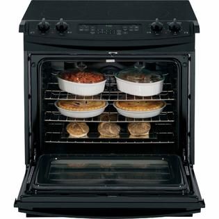 GE  30 Drop In Electric Range w/ Convection   Black