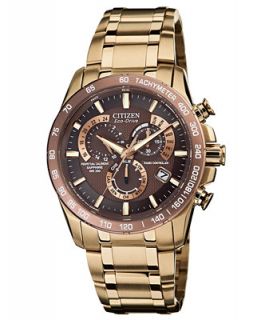 Citizen Mens Eco Drive Perpetual Chrono A T Rose Gold Tone Stainless