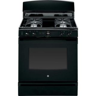 GE 4.8 cu. ft. Gas Range with Self Cleaning Oven in Black JGB450DEFBB