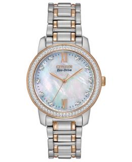 Citizen Womens Eco Drive Two Tone Stainless Steel Bracelet Watch 35mm