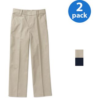 Approved Schoolwear Boys' Flat Front Pant, 2 Pack
