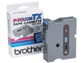 Brother TX 5511 TX Tape Cartridge for PT 8000, PT PC, PT 30/35, 1w, Black on Blue