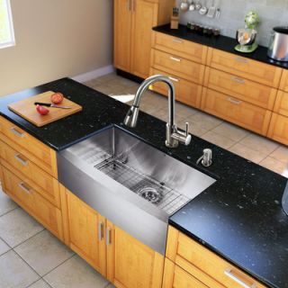 Vigo All in One 33 x 22.25 Farmhouse Kitchen Sink with Faucet Set