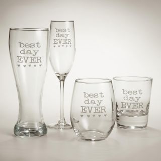 Best Day Ever Etched Glassware, Set of 2
