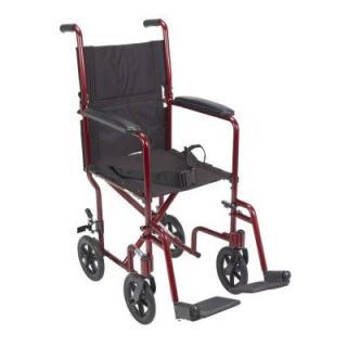 Drive Lightweight Transport Wheelchair in Red with 17 in. Seat atc17 rd