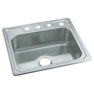 STERLING Middleton Drop In Stainless Steel 25 in. 4 Hole Single Bowl Kitchen Sink 14631 4 NA