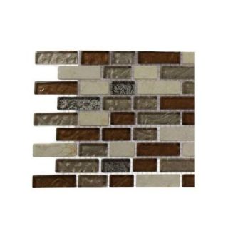 Splashback Tile Suede Shoe Brick Pattern Marble and Glass Floor and Wall Tile   6 in. x 6 in. Tile Sample R4B7
