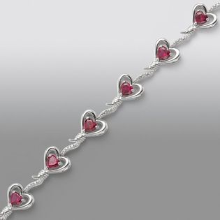 Knots of Love  Lab Created Ruby and Diamond Accent Sterling Silver