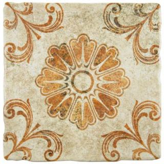 Merola Tile Costa Arena Decor Fleur 7 3/4 in. x 7 3/4 in. Ceramic Wall and Floor Tile (11.5 sq. ft. / case) FEB8CAD3
