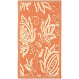 Safavieh Courtyard Terracotta/Natural 2 ft. 7 in. x 5 ft. Indoor/Outdoor Area Rug CY2961 3202 3