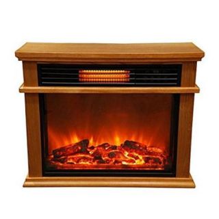 Lifesmart LS2003FRP13 IN Easy Set Infrared Electric Fireplace with Deluxe Mantle