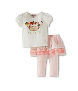 Juicy Couture Kids 2 Piece S S Legging Set With Skirt Infant Strawberry Cream