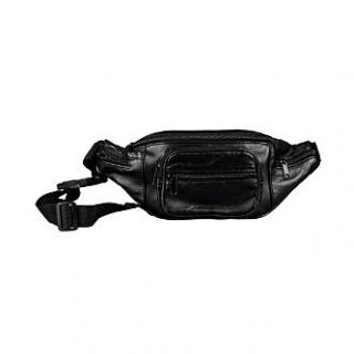 Basic Editions Men’s Waist Pack Leather  Black   Clothing, Shoes