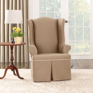 Sure Fit Cocoa Duck Wing Chair Slipcover   Shopping   Big