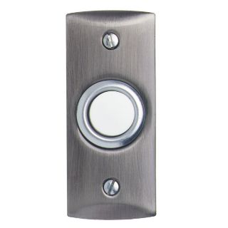 Heath Zenith Wired Satin Nickel Push Button With Lighted Center