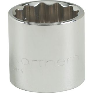 Northern Industrial Socket — 3/8in. Drive, 22mm, 12-Pt., Standard