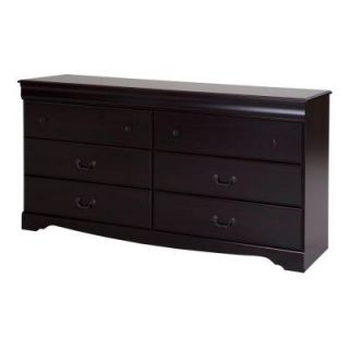 South Shore Furniture Vintage 33 in. x 65 in. 6 Drawer Double Dresser in Dark Mahogany 9033010