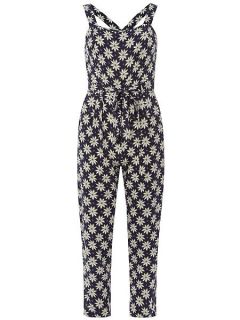 Dorothy Perkins Petite Daisy Printed Jumpsuit Blue