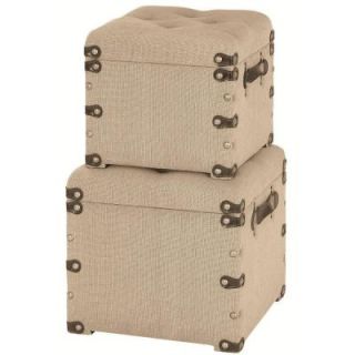 Home Decorators Collection Burlap Trunks in Tan (Set of 2) 1292800830