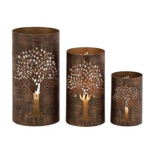 Woodland Imports The Exceptional 3 Piece Metal Hurricane Set