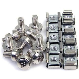 StarTech CABSCREWM6 M6 Mounting Screws and Cage Nuts   50 Pack