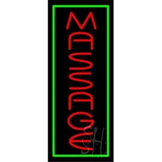 Sign Store N100 5857 Red Massage Green Border Neon Sign, 13 x 32 x 3 inch