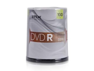 TDK 4.7GB 16X DVD R 100 Packs Spindle Disc Model 48520