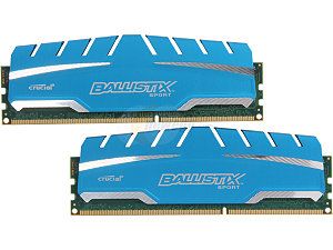 Crucial Ballistix Sport 8GB (2 x 4GB) 240 Pin DDR3 SDRAM DDR3 1600 (PC3 12800) Desktop Memory Model BLS2K4G3D169DS3